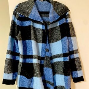 Rw&Co plaid long sweater.